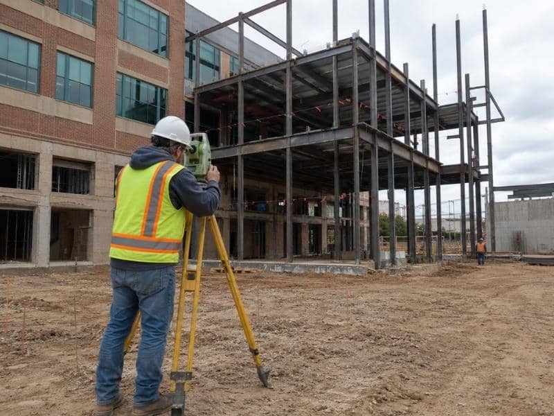 construction survey multi story addition dallas tx - Dallas Land Surveying Construction survey checking structural grid control for a multi story addition in Dallas Texas