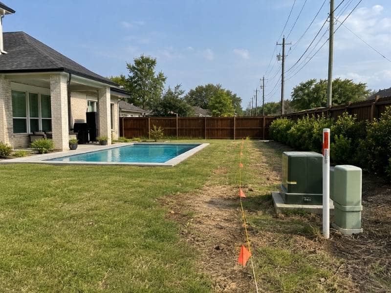 easement survey dallas tx pool utility lines - Dallas Land Surveying Easement survey for a backyard pool near utility lines in Dallas Texas
